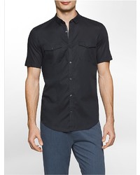 Calvin Klein Slim Fit Dobby Stripe Short Sleeve Shirt