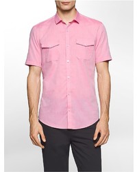Calvin Klein Slim Fit Dobby Stripe Short Sleeve Shirt
