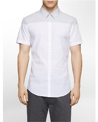 Calvin Klein Slim Fit Engineered Stripe Short Sleeve Shirt