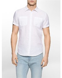 Calvin Klein Slim Fit Vertical Stripe Short Sleeve Shirt