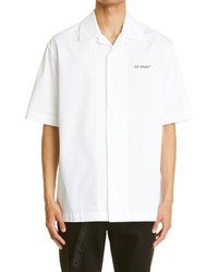 Off-White Caravaggio Arrows Holiday Spirit Short Sleeve Button Up Camp Shirt