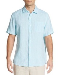 Saks Fifth Avenue Classic Fit Linen Short Sleeve Sportshirt