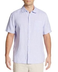 Saks Fifth Avenue Classic Fit Linen Short Sleeve Sportshirt