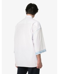 Haider Ackermann Contrast Trim Three Quarter Sleeve Cotton Shirt