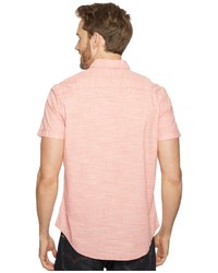 Calvin Klein Jeans Cross Hatch Slub Button Down Shirt Short Sleeve Button Up