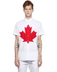 DSQUARED2 Maple Leaf Poplin Short Sleeve Shirt