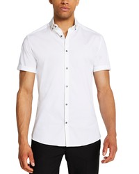 River Island Embroidered Short Sleeve Button Up Shirt