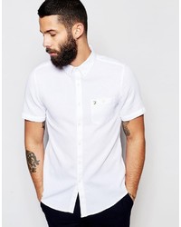 Farah Shirt With Textured Waffle Slim Fit Short Sleeves