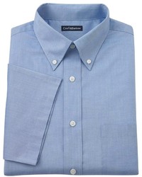 croft & barrow Fitted Solid Pinpoint Oxford Button Down Collar Dress Shirt
