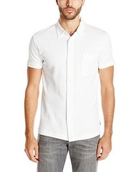 French Connection Central Crepe Short Sleeve Button Down Polo Shirt