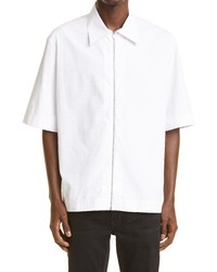 Givenchy Front Zip Woven Cotton Shirt