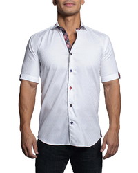 Maceoo Galileo Clean White Short Sleeve Button Up Shirt
