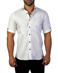 Maceoo Galileo Maze White Regular Fit Short Sleeve Sport Shirt