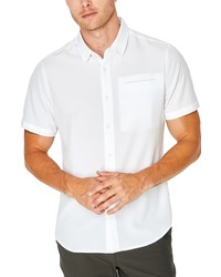7 Diamonds Grant Slim Fit Solid Stretch Short Sleeve Button Up Shirt In White At Nordstrom