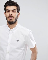 Barbour Hayeswater Short Sleeve Slim Fit Stretch Poplin Shirt In White