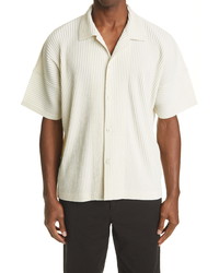 Homme Plissé Issey Miyake Home Plisse Issey Miyake Pleated Short Sleeve Button Up Shirt
