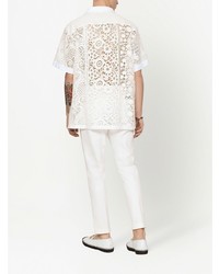 Dolce & Gabbana Lace Insert Hawaiian Shirt