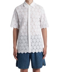 Valentino Lace Slim Fit Camp Shirt