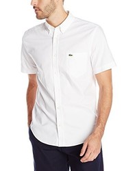 Lacoste Short Sleeve Oxford Regular Fit Button Down Woven Shirt