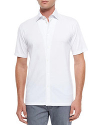 Ermenegildo Zegna Mr Buttons Solid Button Down Shirt White