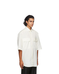 Fear of God Ermenegildo Zegna Off White Cotton Short Sleeve Shirt