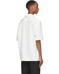Fendi Off White Poplin Short Sleeve Shirt