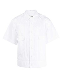 Simone Rocha Pleated Short Sleeve Cotton Shirt