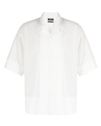FIVE CM Pointelle Knit Short Sleeved Cotton Shirt