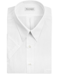 Van Heusen Poplin Solid Short Sleeve Dress Shirt