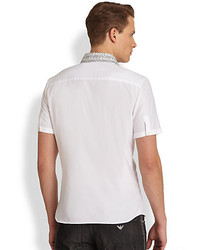 Emporio Armani Printed Collar Cotton Sportshirt