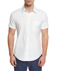 Theory Rammis S Ostend Short Sleeve Woven Shirt White