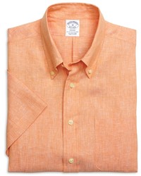 Brooks Brothers Regent Fit Linen Short Sleeve Sport Shirt