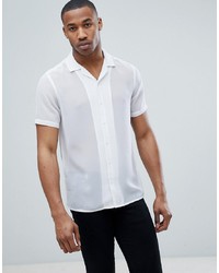 ASOS DESIGN Regular Fit Revere Collar Sheer Shirt