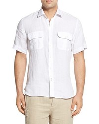 Toscano Regular Fit Short Sleeve Linen Sport Shirt