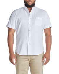 Johnny Bigg Rodney Regular Fit Short Sleeve Cotton Button Up Shirt In White At Nordstrom