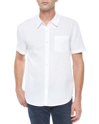 James Perse Short Sleeve Button Down Shirt White