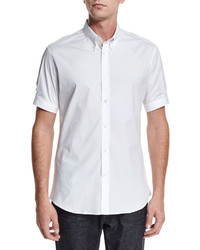 Alexander McQueen Short Sleeve Button Down Shirt White