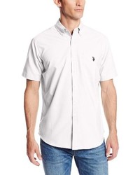 U.S. Polo Assn. Short Sleeve Button Down Solid Oxford Shirt
