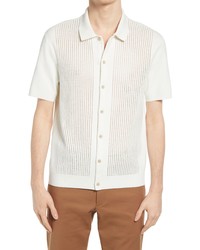 Club Monaco Short Sleeve Button Up Sweater Shirt
