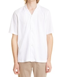 Sunspel Short Sleeve Cotton Pique Button Up Camp Shirt