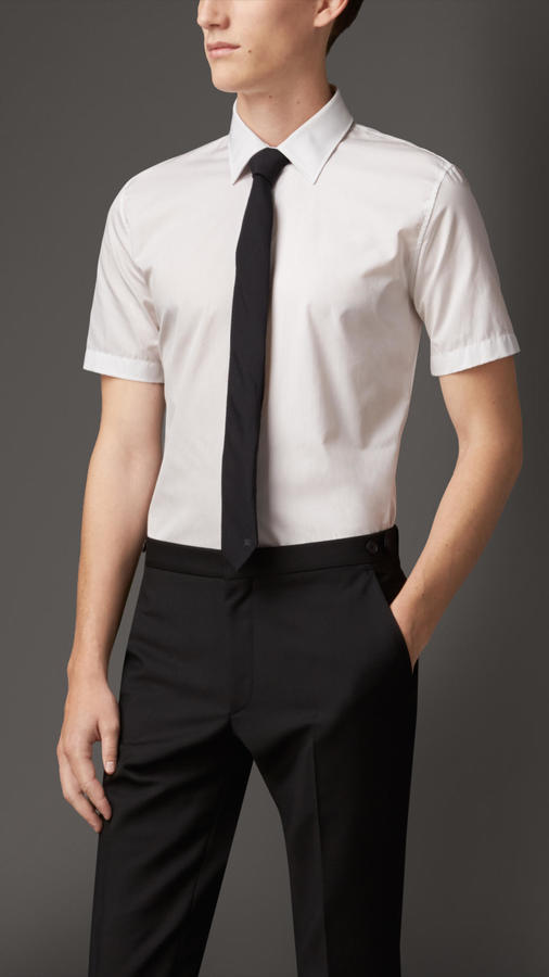 burberry white short sleeve shirt