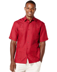 Cubavera Short Sleeve Embroidered Guayabera Shirt 41 Macy S Lookastic