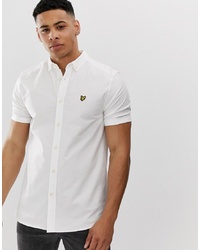 Lyle & Scott Short Sleeve Oxford Shirt In White