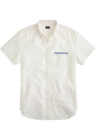J.Crew Short Sleeve Vintage Oxford Shirt With Tipped Pocket