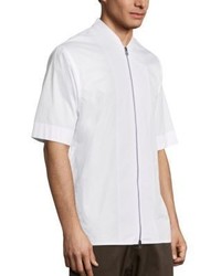 Helmut Lang Short Sleeve Zip Front Shirt