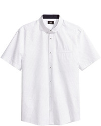 H&M Short Sleeved Cotton Shirt Dark Blue