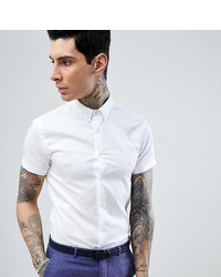 Heart & Dagger Skinny Short Sleeve Shirt With Collar