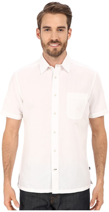 Nautica Slim Fit Ramie Short Sleeve Shirt, $65 | Zappos | Lookastic