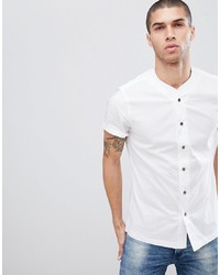 ASOS DESIGN Slim Fit Shirt With Baseball Collar