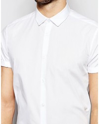 Asos Smart Shirt In White With Short Sleeve